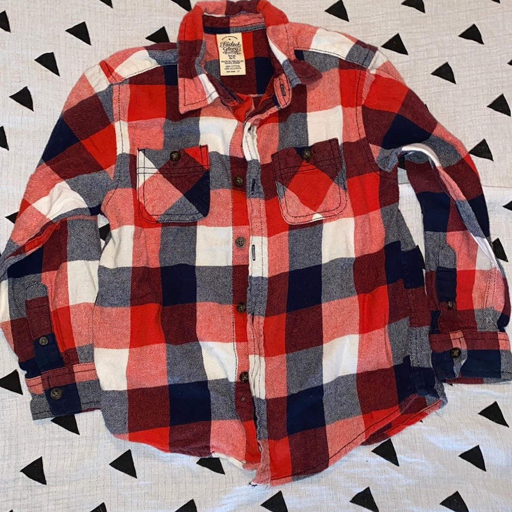 Faded Glory- boys flannel button up